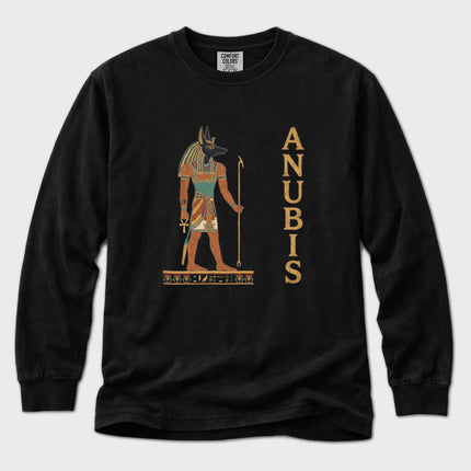 Egyptian God Anubis T-Shirt | Jackal-Headed Deity Art Long Sleeve Tee