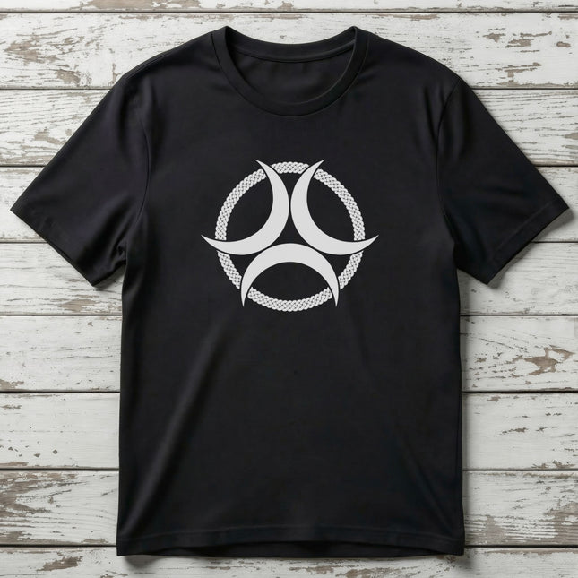 Celtic Triple Moon Goddess With Knotwork T-Shirt | Unisex Graphic Tee V4