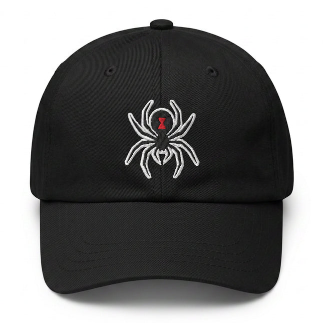 Black Widow Spider Hat | Gothic Embroidered Unstructured Baseball Cap