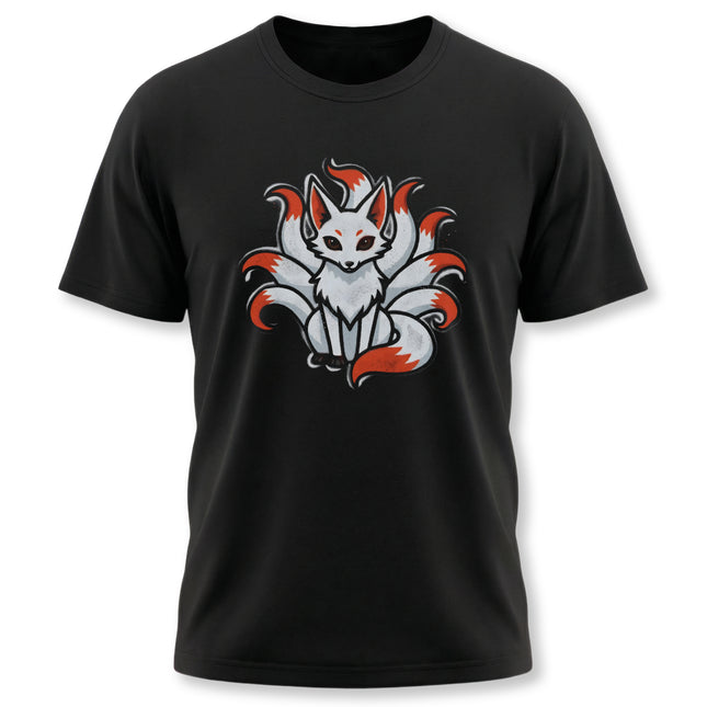 Nine Tailed Fox Kitsune T-Shirt | Japanese Mythology Spirit Fox Graphic Tee