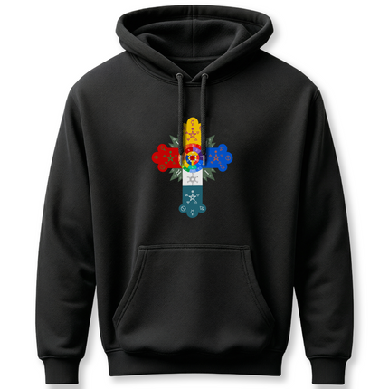 Rosy Cross Occult Art Hoodie - Sacred Geometry Graphic