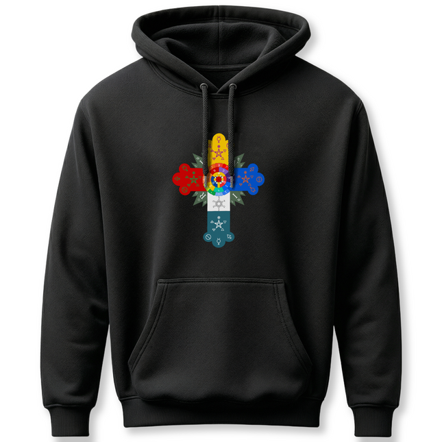 Rosy Cross Occult Art Hoodie - Sacred Geometry Graphic