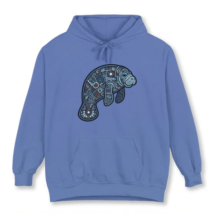 Mayan Manatee Geometric Hoodie | Sea Life Symbol Pullover | Comfort Colors Hoodie