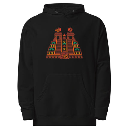 Aztec Temple Hoodie | Twin Stairways and Geometric Pyramid Art