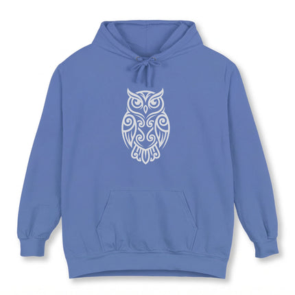 Tribal Owl Hoodie | Intricate Symbolic Owl Graphic Pullover | Comfort Colors Hoodie