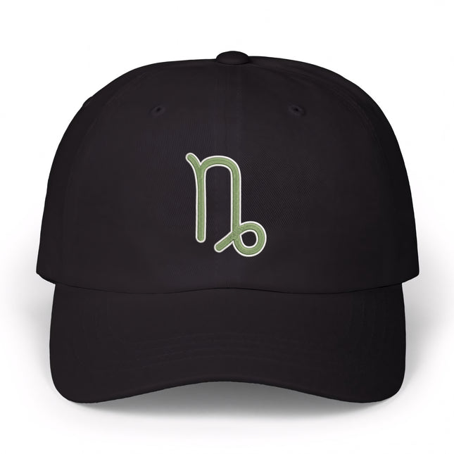 Capricorn Zodiac Symbol Embroidered Hat | Green Astrology Baseball Cap