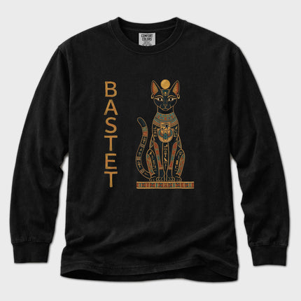 Bastet Cat T-Shirt | Ancient Egyptian Goddess Long Sleeve Tee