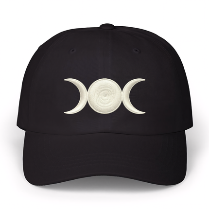 Embroidered Triple Moon Goddess Hat V3