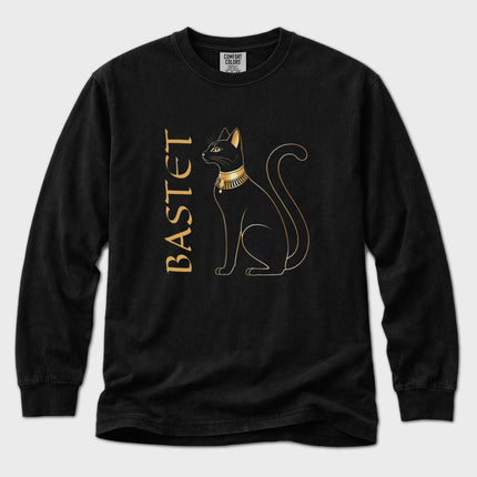 Bastet Cat Long Sleeve T-Shirt | Ancient Egyptian Goddess Graphic Tee