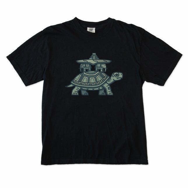 T-shirt Temple Maya Tortue du Monde | T-shirt Graphique Mythologie Ancienne
