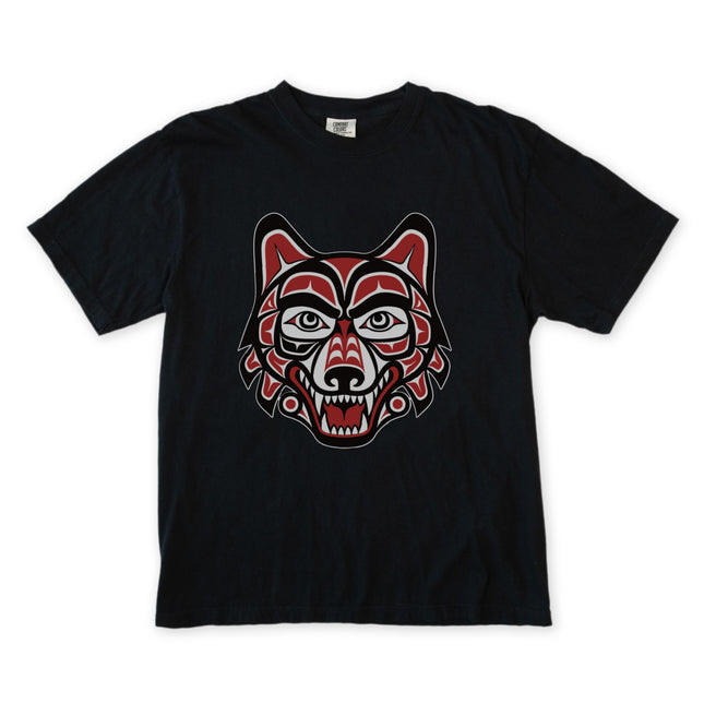 Haida Wolf Head T-Shirt | Indigenous Pacific Northwest Art | Comfort Colors