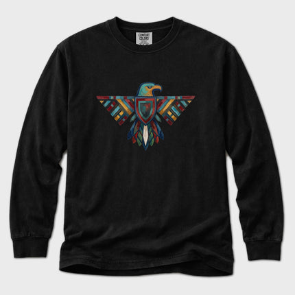 Thunderbird Long Sleeve T-Shirt | Geometric Mythic Bird Graphic Tee