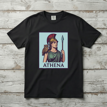 Athena Greek Goddess T-Shirt | Mythology Owl Spear Graphic Unisex Tee | V1
