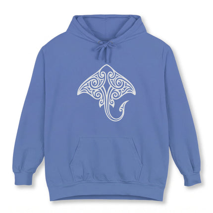 Tribal Stingray Hoodie | Polynesian Ocean Graphic Symbol Pullover Hoodie