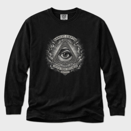 Eye of Providence T-Shirt | Great Seal Pyramid Graphic Long Sleeve Tee