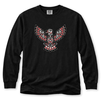 Formline Eagle Long Sleeve T-Shirt | Spread-Wing Bird Graphic Tee