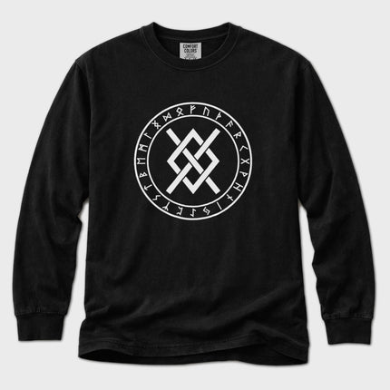 Gungnir Rune Circle T-Shirt | Odin's Spear Emblem Long Sleeve Tee