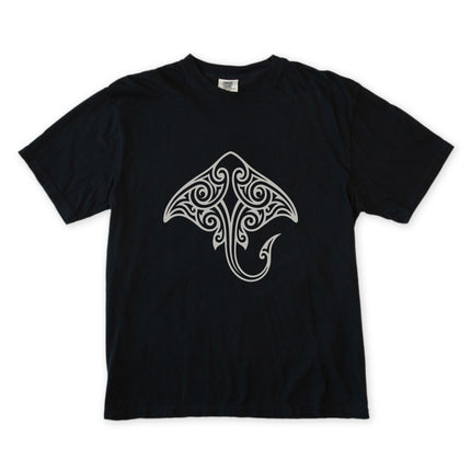 Tribal Stingray T-Shirt | Maori Polynesian Ocean Life Graphic Tee Shirt
