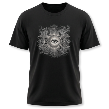 Triple Moon Eye Graphic Tee | Divine Wisdom & Spiritual Awakening T-Shirt