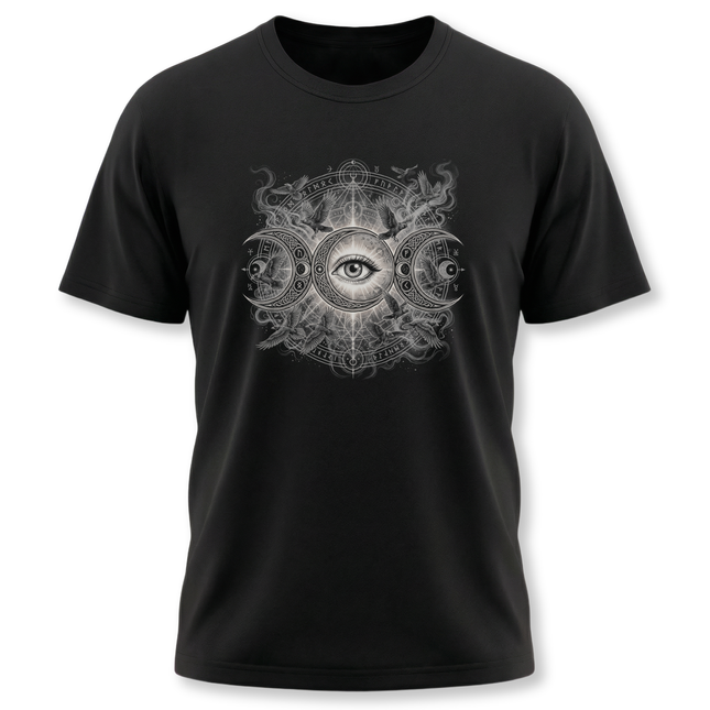 Triple Moon Eye Graphic Tee | Divine Wisdom & Spiritual Awakening T-Shirt