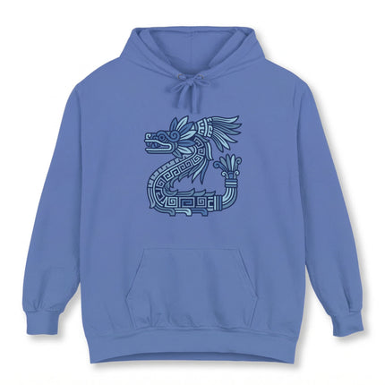 Mayan Feathered Serpent Quetzalcoatl Hoodie | Aztec Mythology Graphic Pullover Hoodie