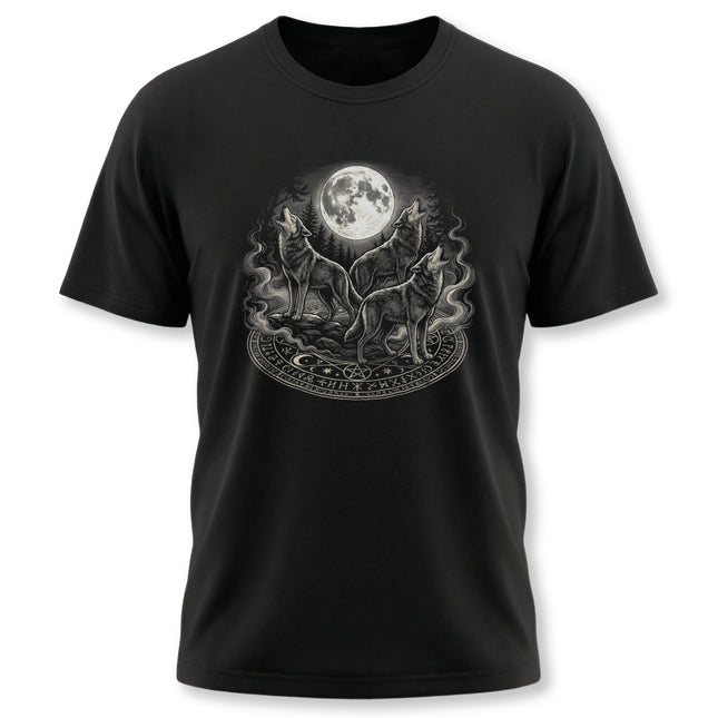 Wolf Moon Wilderness Spirit Tee - Howling Wolves Graphic