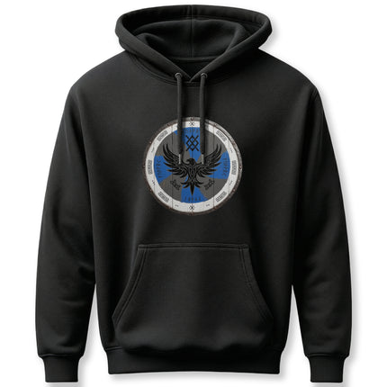 Viking Raven Shield Hoodie - Norse Mythology Warrior Pagan Art