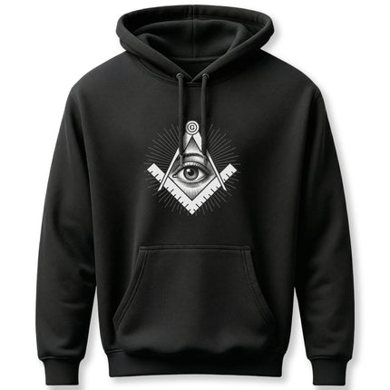All-Seeing Eye Square and Compass Hoodie | Esoteric Symbolism Pullover