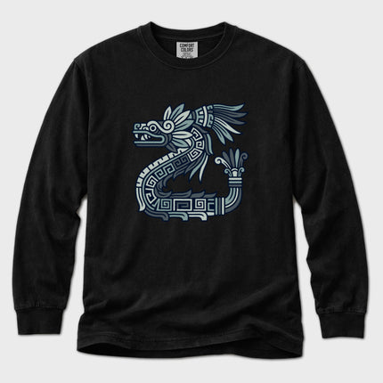 Maya Feathered Serpent Long Sleeve T-Shirt | Kukulkan Graphic Tee