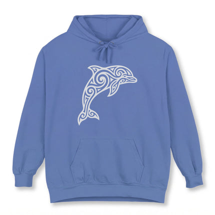 Tribal Dolphin Hoodie | Ocean Animal Celtic Style Unisex Pullover Hoodie