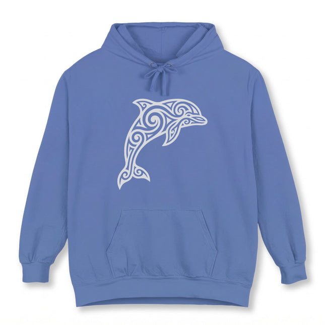 Tribal Dolphin Hoodie | Ocean Animal Celtic Style Unisex Pullover Hoodie