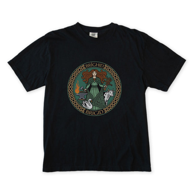 Brighid Celtic Goddess T-Shirt | Irish Mythology Fire Forge Swan Cow Tee