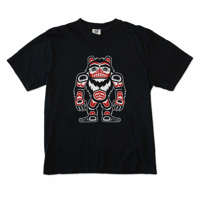 Haida art Bigfoot T-shirt design featuring Pacific Northwest indigenous style artwork.