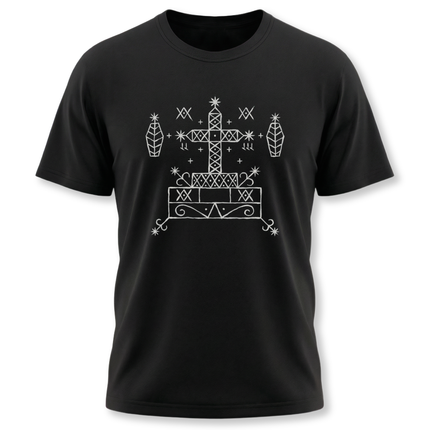 Baron Samedi Veve T-Shirt | Mystic Cross Occult Symbol Tee