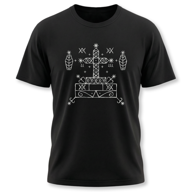 Baron Samedi Veve T-Shirt | Mystic Cross Occult Symbol Tee