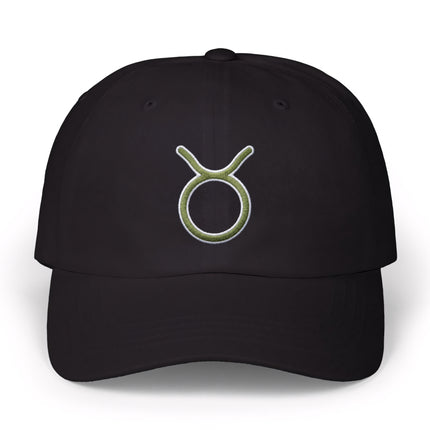 Taurus Zodiac Symbol Embroidered Baseball Cap | Green Astrology Hat