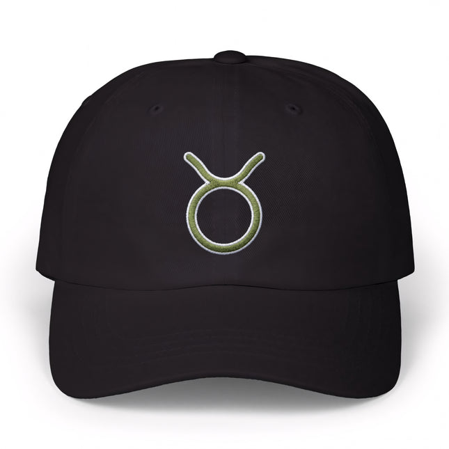 Taurus Zodiac Symbol Embroidered Baseball Cap | Green Astrology Hat