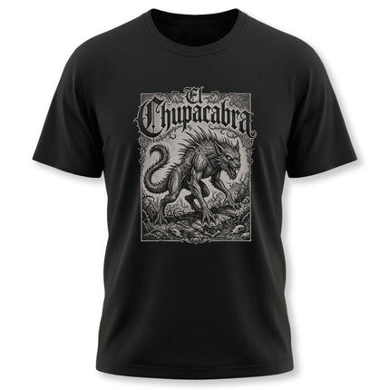 El Chupacabra T-Shirt | Monochrome Folklore Monster Illustration Tee
