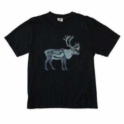 Inuit caribou symbol graphic tee shirt featuring traditional arctic reindeer art design.