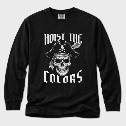 Hoist the Colors T-Shirt | Pirate Skull Graphic Long Sleeve Tee