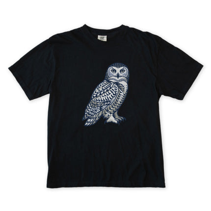 Inuit Inspired Geometric Owl T-Shirt | Arctic Bird Graphic Unisex Tee Shirt