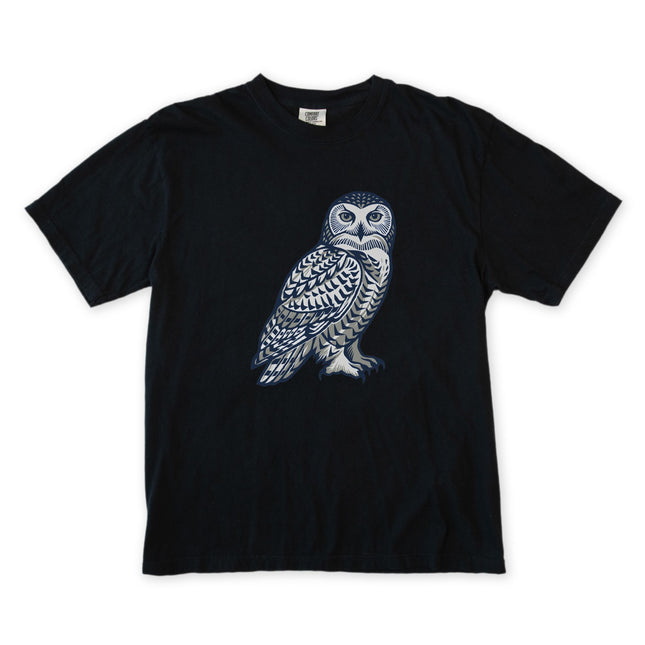 Inuit Inspired Geometric Owl T-Shirt | Arctic Bird Graphic Unisex Tee Shirt