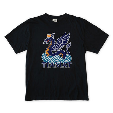 Tiamat Dragon T-Shirt | Crowned Sea Serpent Mythology Graphic Tee Shirt