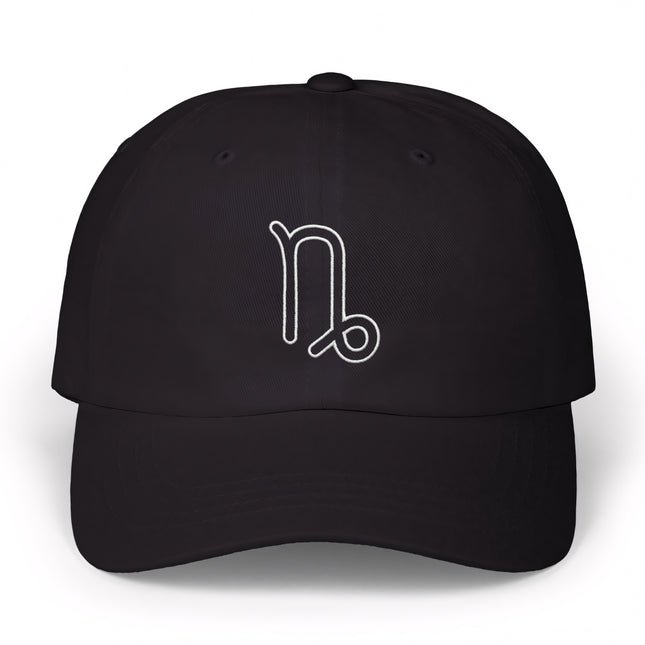 Capricorn Zodiac Symbol Outline Embroidered Hat | Astrology Dad Cap