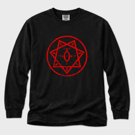 Star of Babalon T-Shirt | Red Thelemic Emblem Long Sleeve Tee