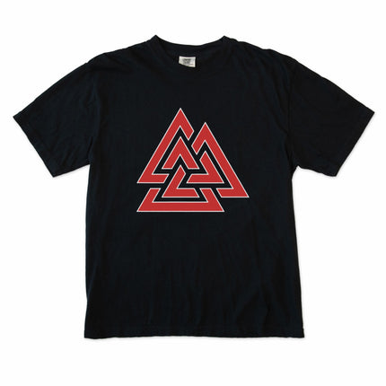 Valknut Viking Graphic T-Shirt | Norse Asgard Triangle Symbol Tee
