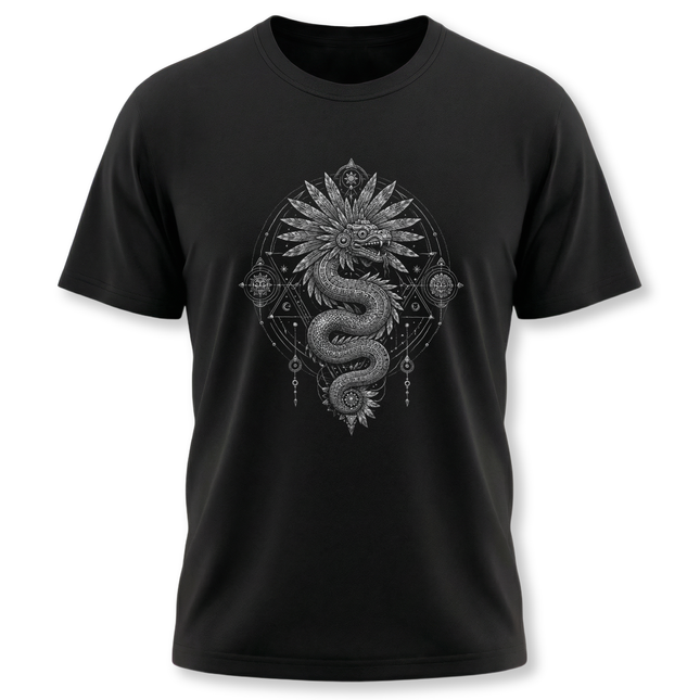 Quetzalcoatl Feathered Serpent Graphic Tee |  Aztec Spiritual T-Shirt