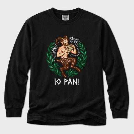 Io Pan Greek God Long Sleeve T-Shirt | Panpipes Mythology Graphic Tee