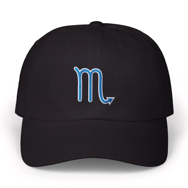 Scorpio Zodiac Sign Embroidered Baseball Cap | Blue Horoscope Symbol Hat