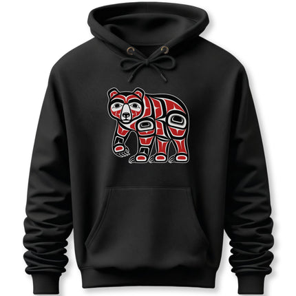 Indigenous Pacific Northwest Bear Art Hoodie | Tribal Formline Unisex Pullover Hoodie